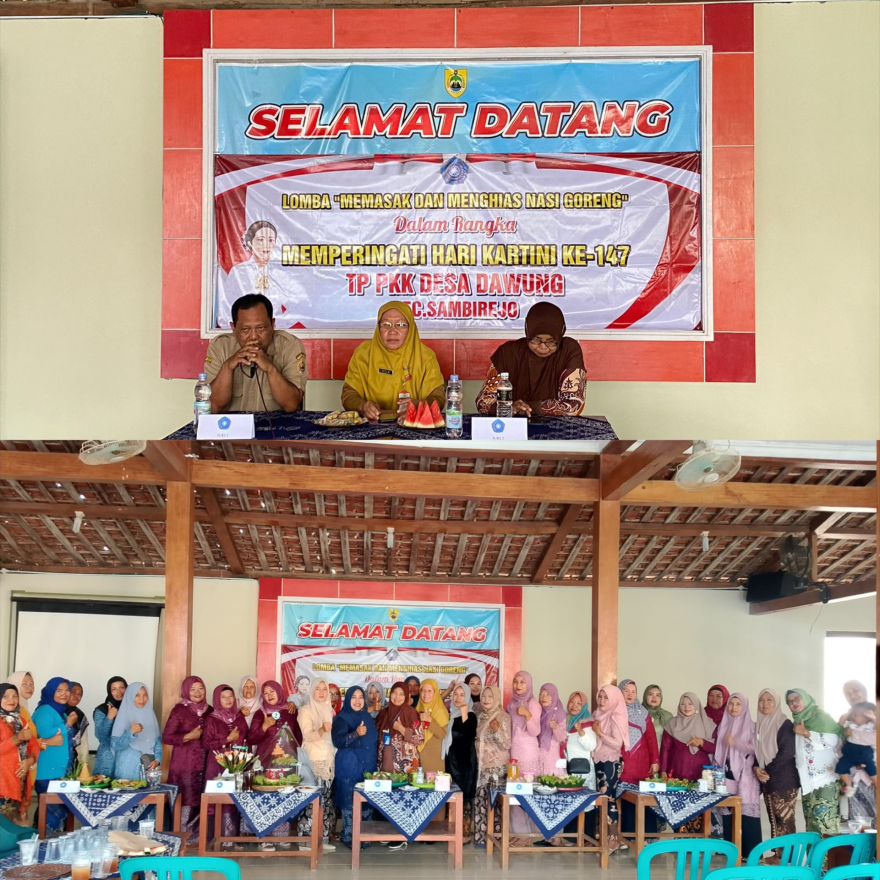 Lomba Memasak dan Menghias Nasi Goreng Meriahkan Peringatan Hari Kartini ke-147 di Desa Dawung kecamatan sambirejo