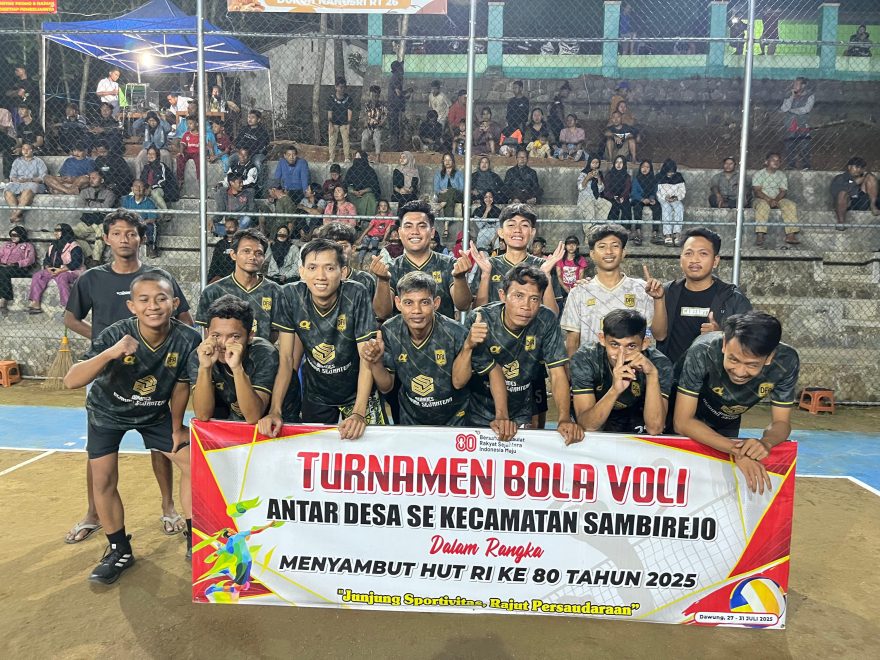 Semarak HUT RI ke-80  Lomba Bola Voli Antar Desa Se-Kecamatan Sambirejo Digelar di Desa Dawung