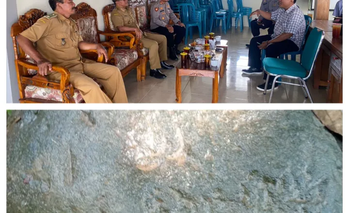 Warga dan Tim Ekspedisi Sukowati Temukan Batu Diduga Peninggalan Era Prabu Brawijaya Bertuliskan Lafadz "Bismillah" di desa dawung kecamatan sambirejo