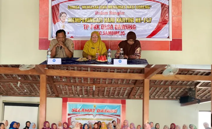 Lomba Memasak dan Menghias Nasi Goreng Meriahkan Peringatan Hari Kartini ke-147 di Desa Dawung kecamatan sambirejo