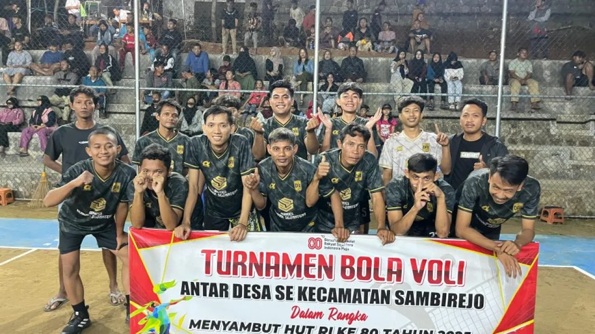 Semarak HUT RI ke-80  Lomba Bola Voli Antar Desa Se-Kecamatan Sambirejo Digelar di Desa Dawung