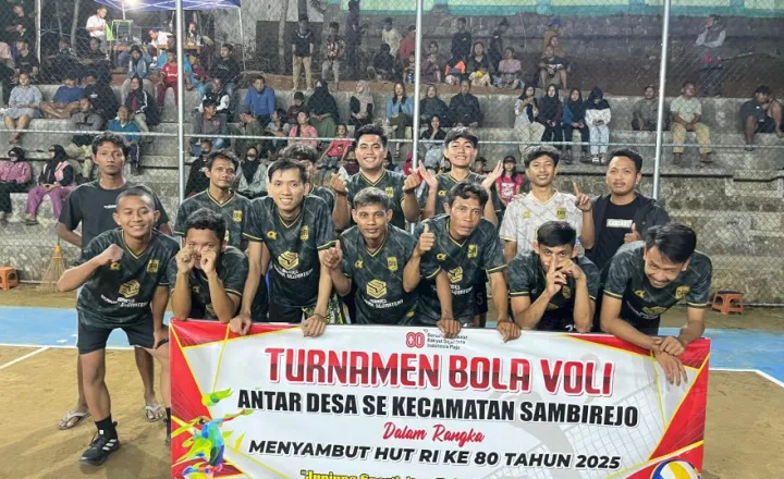 Semarak HUT RI ke-80  Lomba Bola Voli Antar Desa Se-Kecamatan Sambirejo Digelar di Desa Dawung